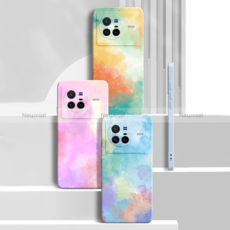 Silicone Candy Rubber Gel Fashionable Pattern Soft Case Cover S01 for Vivo X80 5G