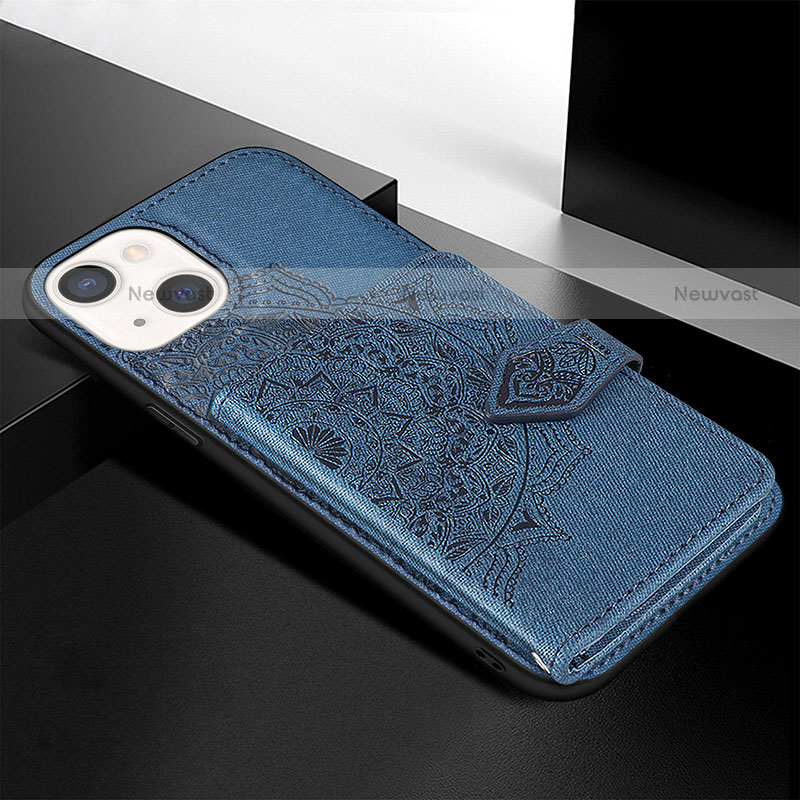 Silicone Candy Rubber Gel Fashionable Pattern Soft Case Cover S02 for Apple iPhone 13 Mini Blue