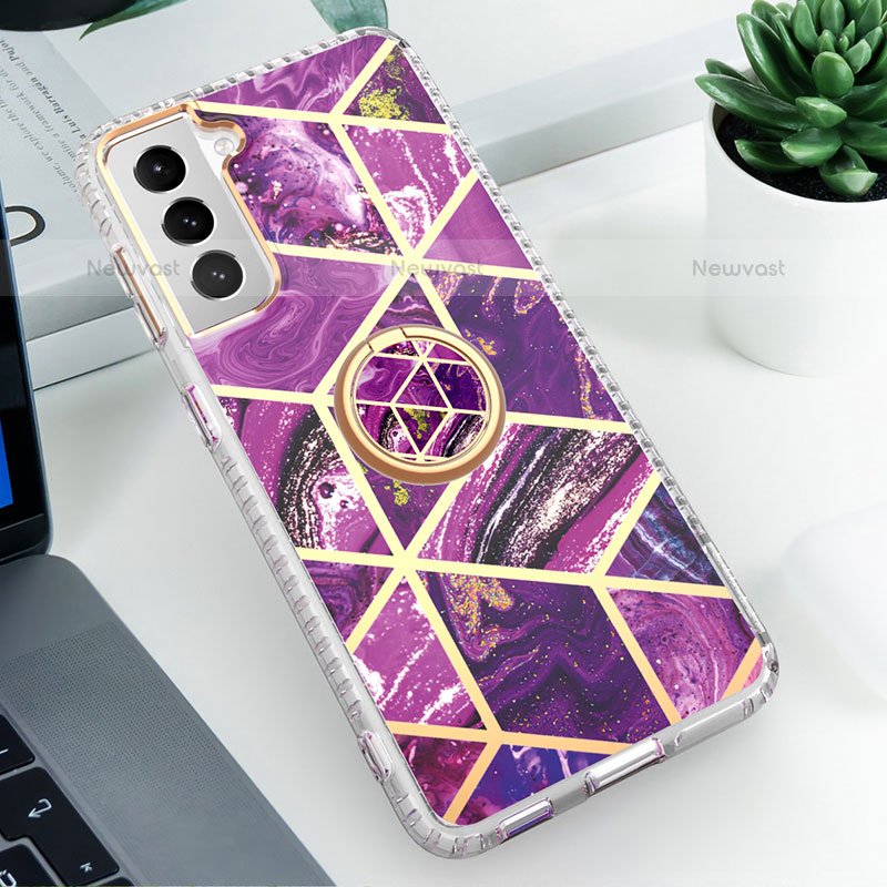 Silicone Candy Rubber Gel Fashionable Pattern Soft Case Cover S02 for Samsung Galaxy S21 Plus 5G Purple