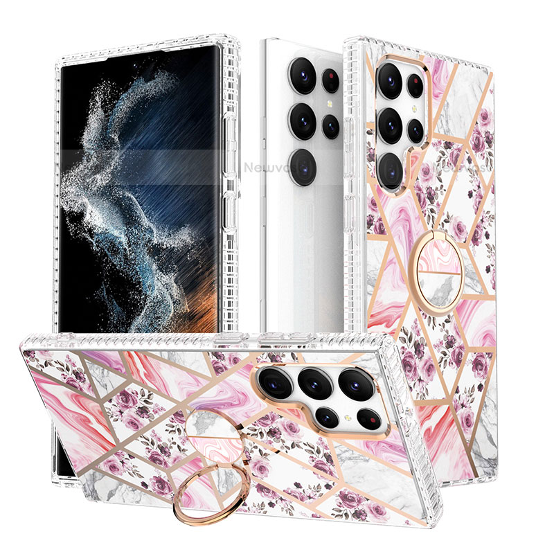 Silicone Candy Rubber Gel Fashionable Pattern Soft Case Cover S02 for Samsung Galaxy S22 Ultra 5G