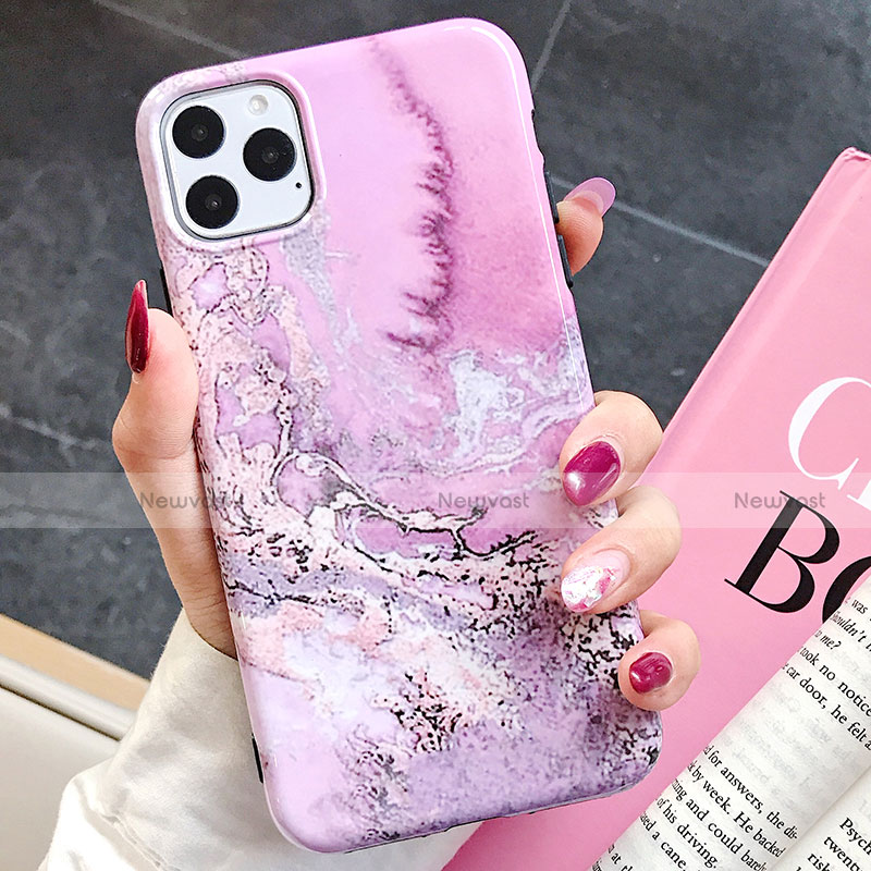 Silicone Candy Rubber Gel Fashionable Pattern Soft Case Cover S03 for Apple iPhone 11 Pro Max Rose Gold