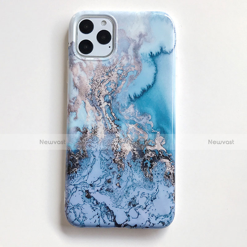 Silicone Candy Rubber Gel Fashionable Pattern Soft Case Cover S03 for Apple iPhone 11 Pro Sky Blue