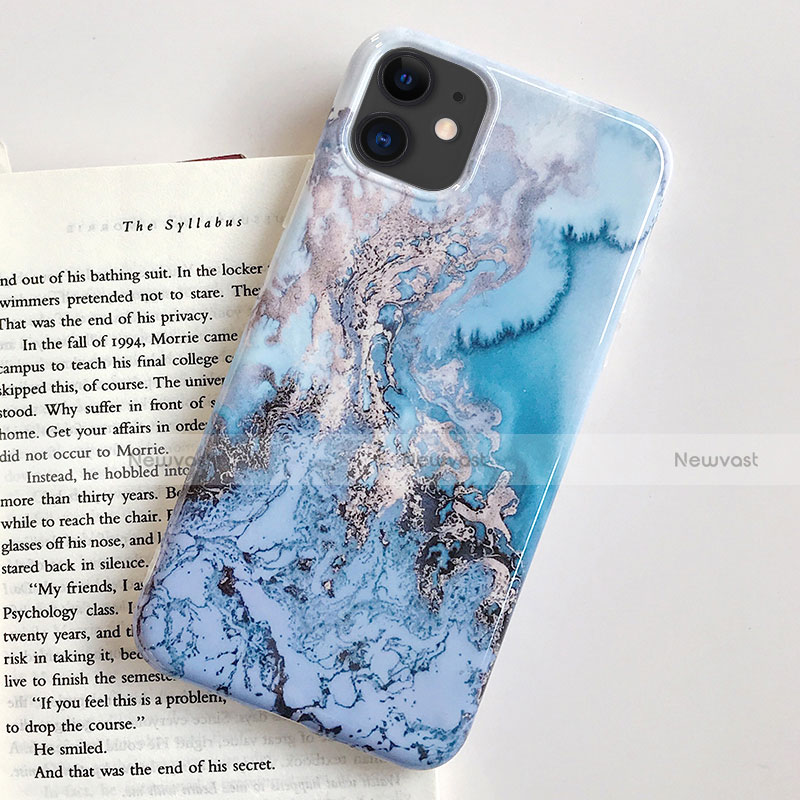 Silicone Candy Rubber Gel Fashionable Pattern Soft Case Cover S03 for Apple iPhone 11 Sky Blue