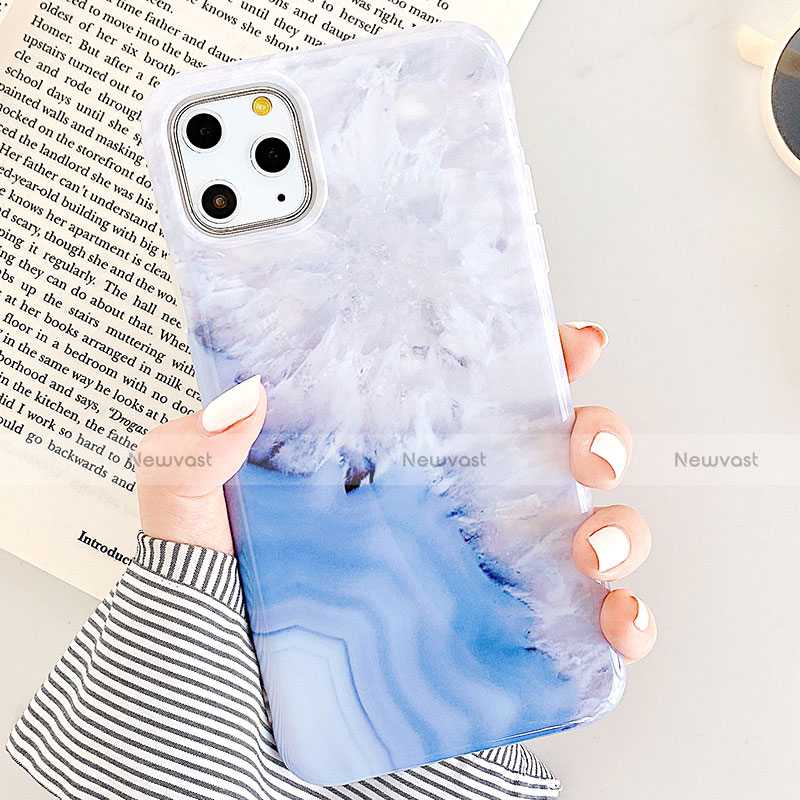 Silicone Candy Rubber Gel Fashionable Pattern Soft Case Cover S04 for Apple iPhone 11 Pro Max Blue