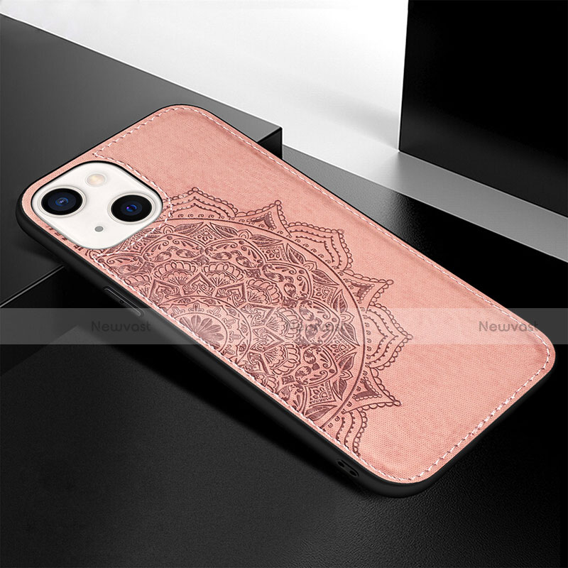 Silicone Candy Rubber Gel Fashionable Pattern Soft Case Cover S05 for Apple iPhone 14 Plus Rose Gold