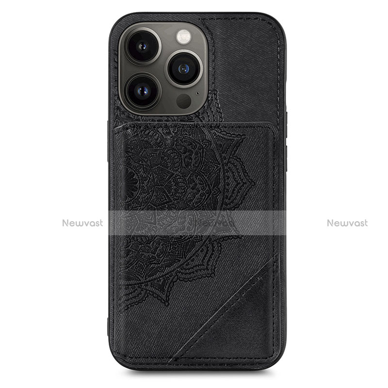Silicone Candy Rubber Gel Fashionable Pattern Soft Case Cover S06 for Apple iPhone 14 Pro Max Black