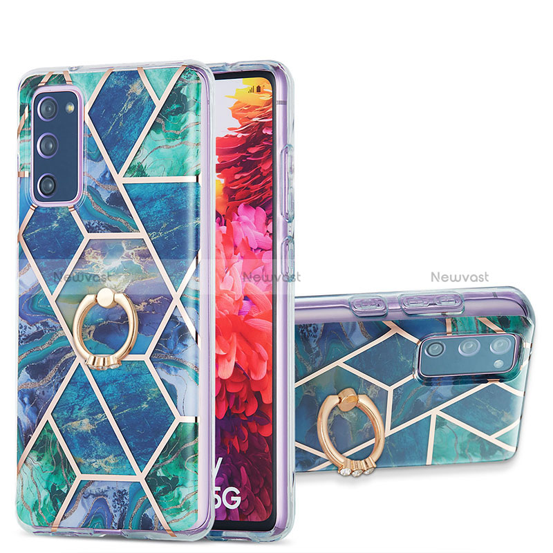 Silicone Candy Rubber Gel Fashionable Pattern Soft Case Cover with Finger Ring Stand Y01B for Samsung Galaxy S20 Lite 5G