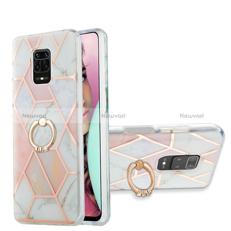 Silicone Candy Rubber Gel Fashionable Pattern Soft Case Cover with Finger Ring Stand Y01B for Xiaomi Redmi Note 9 Pro