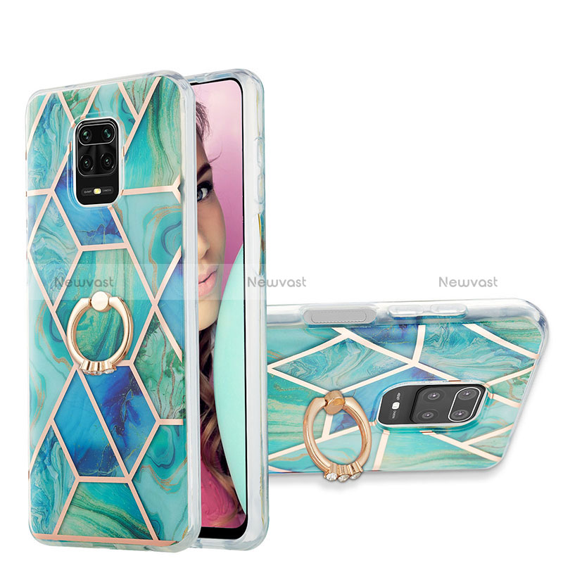 Silicone Candy Rubber Gel Fashionable Pattern Soft Case Cover with Finger Ring Stand Y01B for Xiaomi Redmi Note 9 Pro