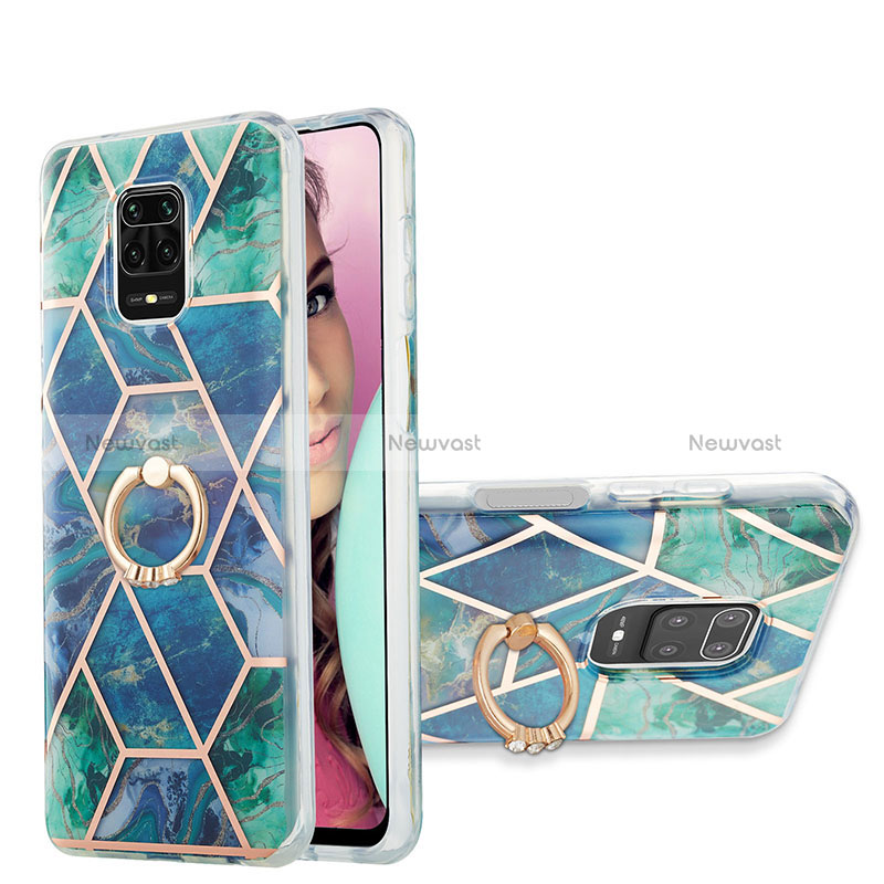 Silicone Candy Rubber Gel Fashionable Pattern Soft Case Cover with Finger Ring Stand Y01B for Xiaomi Redmi Note 9 Pro Max