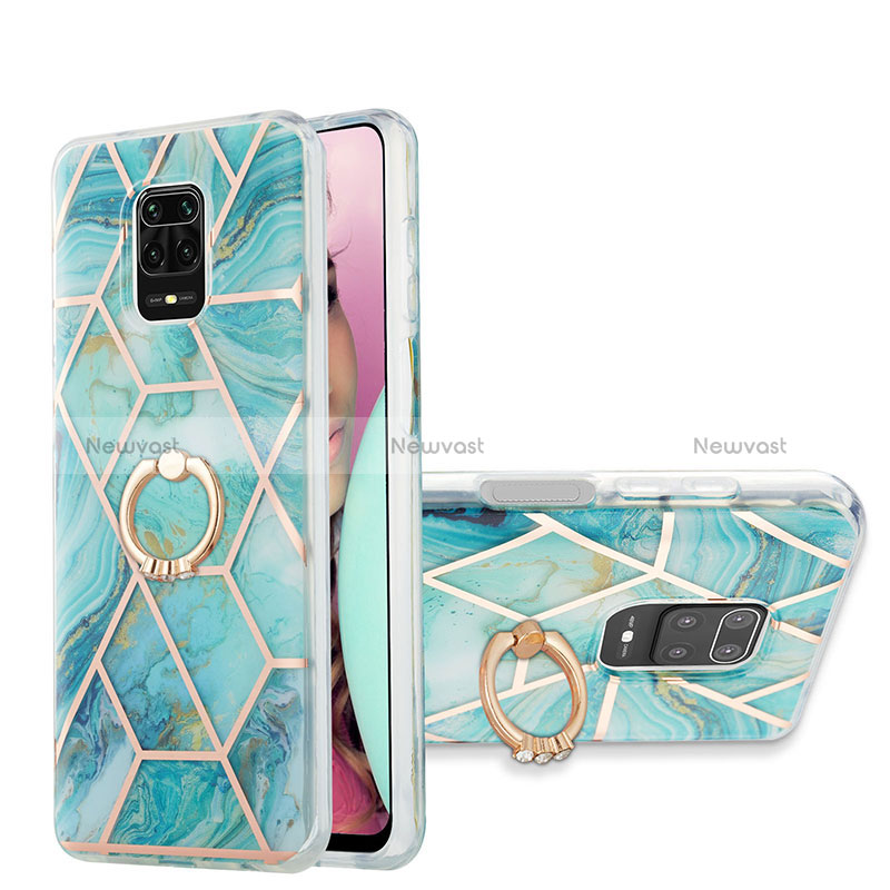 Silicone Candy Rubber Gel Fashionable Pattern Soft Case Cover with Finger Ring Stand Y01B for Xiaomi Redmi Note 9 Pro Max