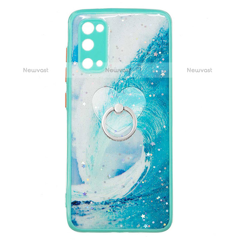 Silicone Candy Rubber Gel Fashionable Pattern Soft Case Cover with Finger Ring Stand Y01X for Samsung Galaxy S20 5G