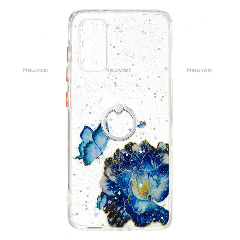 Silicone Candy Rubber Gel Fashionable Pattern Soft Case Cover with Finger Ring Stand Y01X for Samsung Galaxy S20 5G