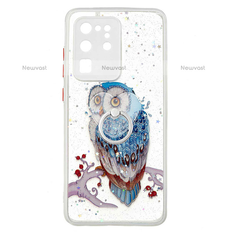 Silicone Candy Rubber Gel Fashionable Pattern Soft Case Cover with Finger Ring Stand Y01X for Samsung Galaxy S20 Ultra
