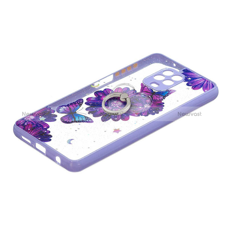 Silicone Candy Rubber Gel Fashionable Pattern Soft Case Cover with Finger Ring Stand Y01X for Xiaomi Poco M2 Pro