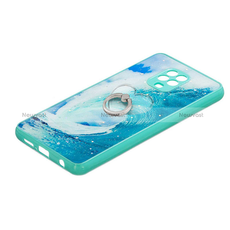Silicone Candy Rubber Gel Fashionable Pattern Soft Case Cover with Finger Ring Stand Y01X for Xiaomi Poco M2 Pro