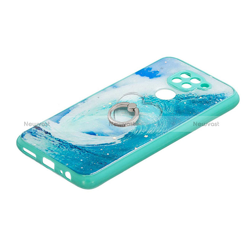 Silicone Candy Rubber Gel Fashionable Pattern Soft Case Cover with Finger Ring Stand Y01X for Xiaomi Redmi 10X 4G