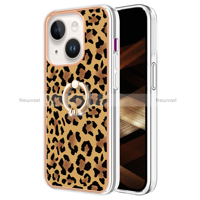 Silicone Candy Rubber Gel Fashionable Pattern Soft Case Cover with Finger Ring Stand Y02B for Apple iPhone 13