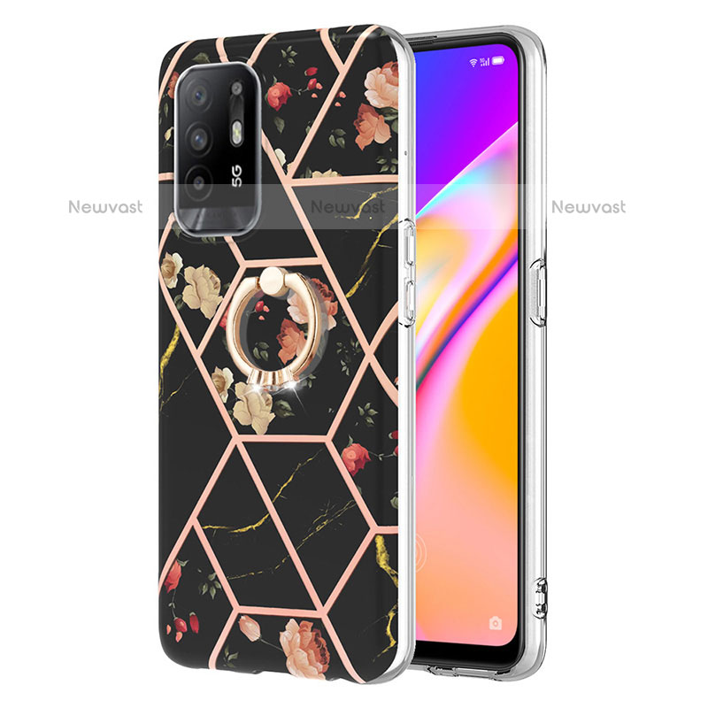 Silicone Candy Rubber Gel Fashionable Pattern Soft Case Cover with Finger Ring Stand Y02B for Oppo F19 Pro+ Plus 5G