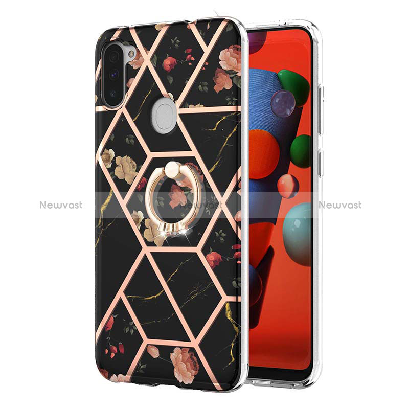 Silicone Candy Rubber Gel Fashionable Pattern Soft Case Cover with Finger Ring Stand Y02B for Samsung Galaxy A11