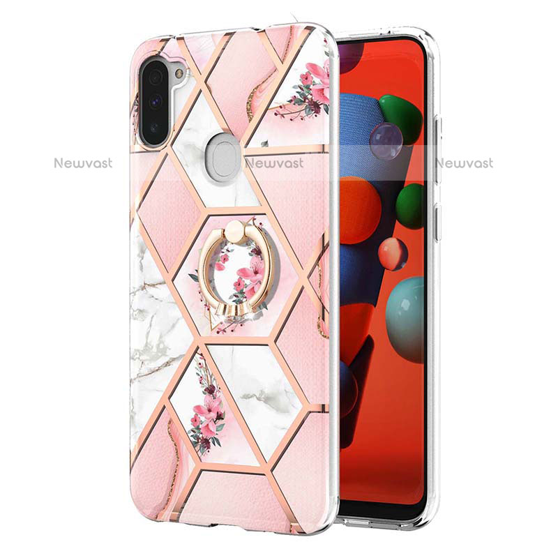 Silicone Candy Rubber Gel Fashionable Pattern Soft Case Cover with Finger Ring Stand Y02B for Samsung Galaxy M11