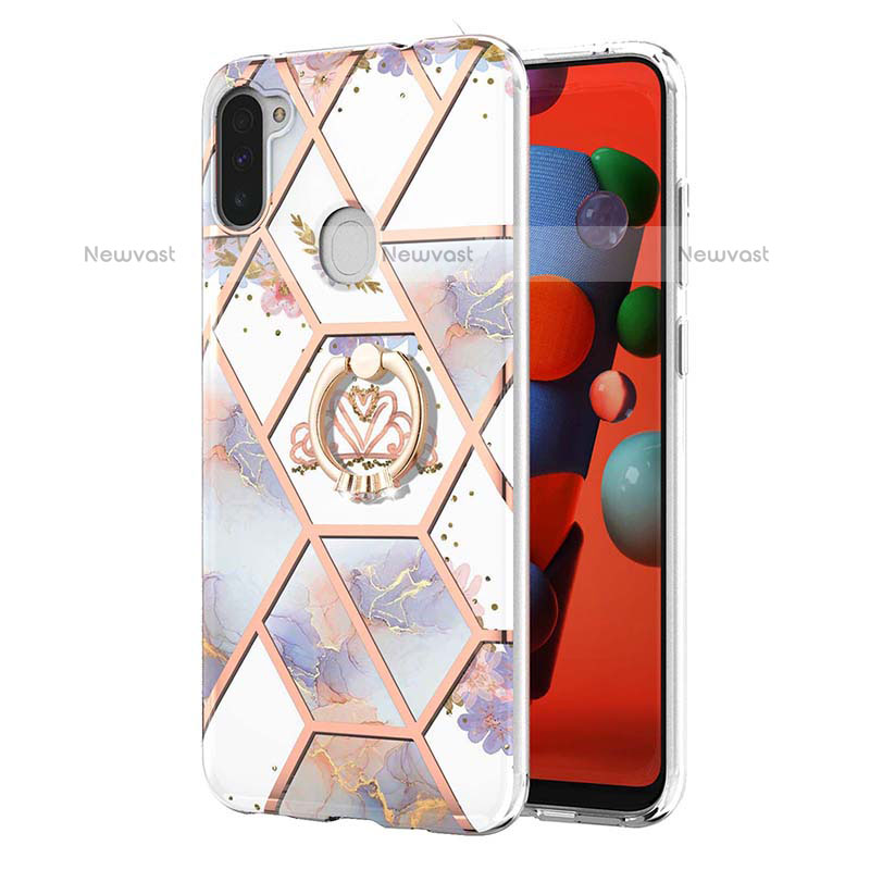 Silicone Candy Rubber Gel Fashionable Pattern Soft Case Cover with Finger Ring Stand Y02B for Samsung Galaxy M11