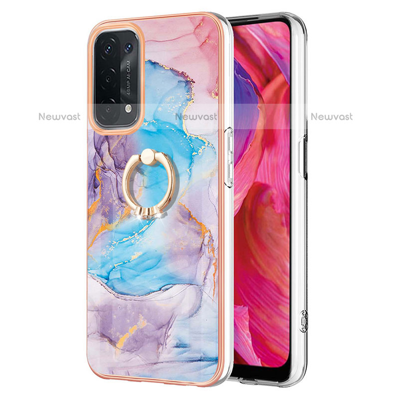 Silicone Candy Rubber Gel Fashionable Pattern Soft Case Cover with Finger Ring Stand Y03B for OnePlus Nord N200 5G