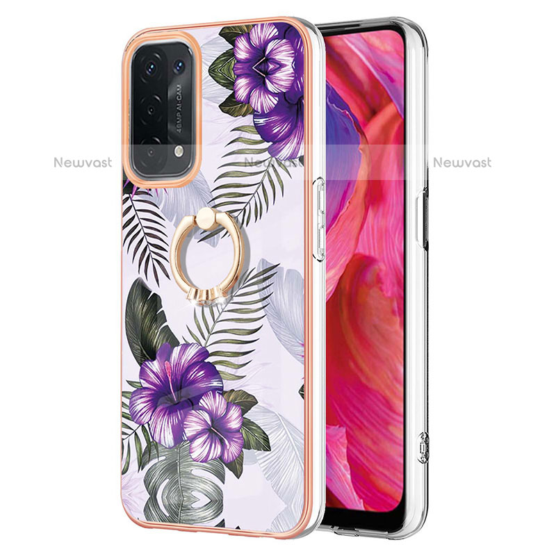 Silicone Candy Rubber Gel Fashionable Pattern Soft Case Cover with Finger Ring Stand Y03B for OnePlus Nord N200 5G