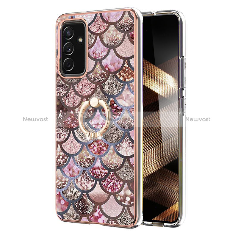 Silicone Candy Rubber Gel Fashionable Pattern Soft Case Cover with Finger Ring Stand Y03B for Samsung Galaxy A15 5G