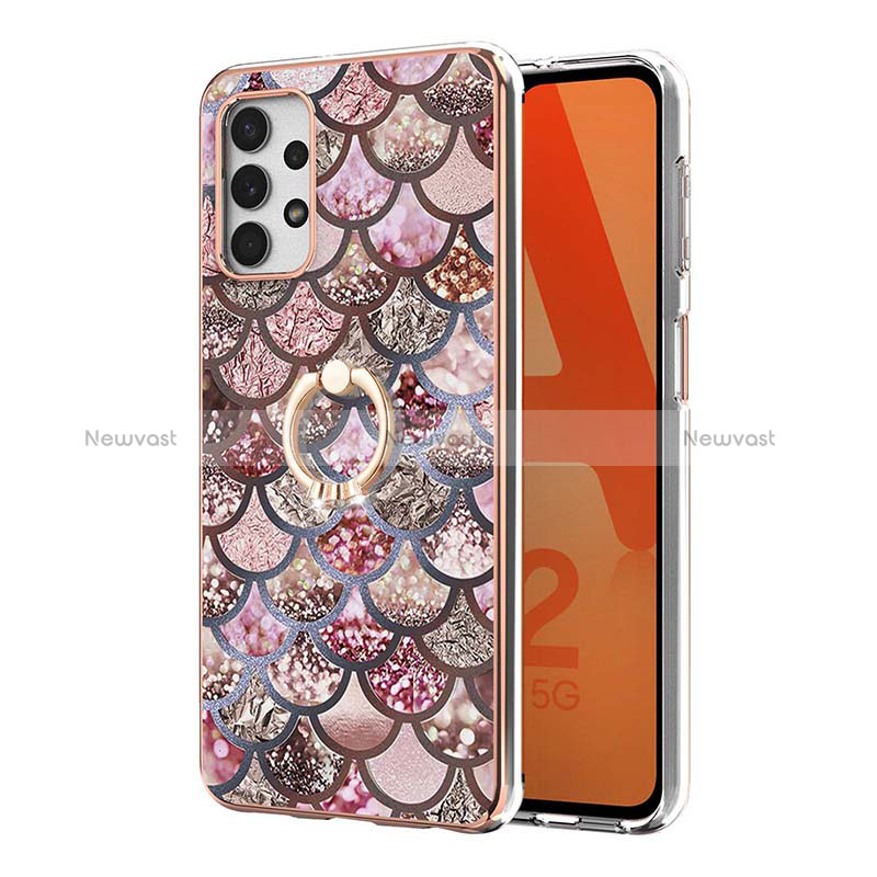 Silicone Candy Rubber Gel Fashionable Pattern Soft Case Cover with Finger Ring Stand Y03B for Samsung Galaxy A23 4G