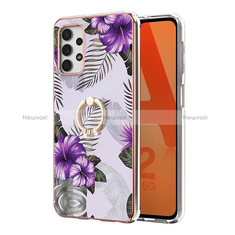 Silicone Candy Rubber Gel Fashionable Pattern Soft Case Cover with Finger Ring Stand Y03B for Samsung Galaxy A23 4G