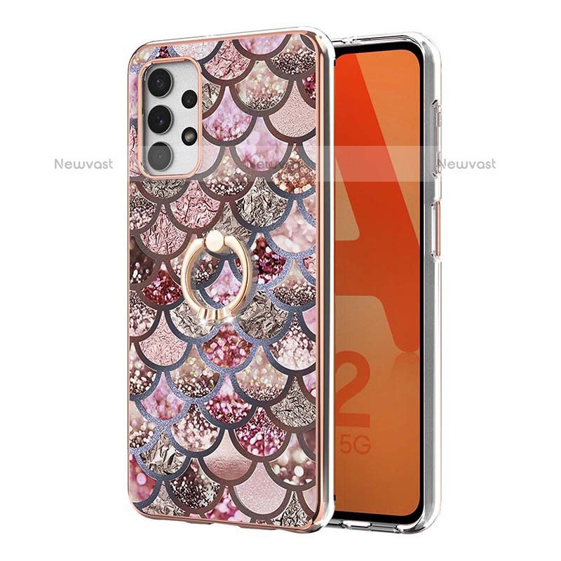 Silicone Candy Rubber Gel Fashionable Pattern Soft Case Cover with Finger Ring Stand Y03B for Samsung Galaxy A23 5G