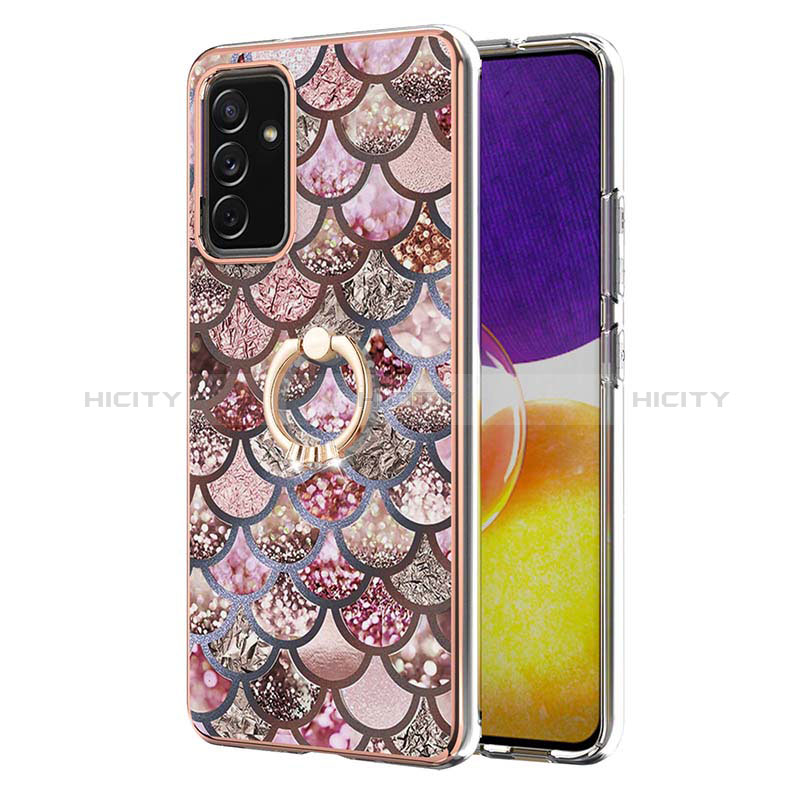 Silicone Candy Rubber Gel Fashionable Pattern Soft Case Cover with Finger Ring Stand Y03B for Samsung Galaxy A25 5G