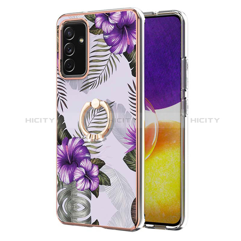 Silicone Candy Rubber Gel Fashionable Pattern Soft Case Cover with Finger Ring Stand Y03B for Samsung Galaxy A25 5G