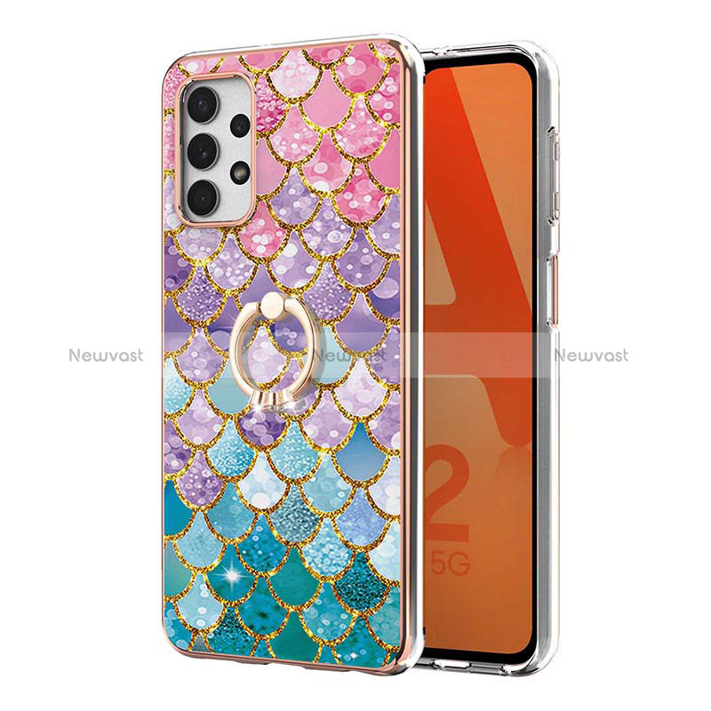 Silicone Candy Rubber Gel Fashionable Pattern Soft Case Cover with Finger Ring Stand Y03B for Samsung Galaxy A33 5G