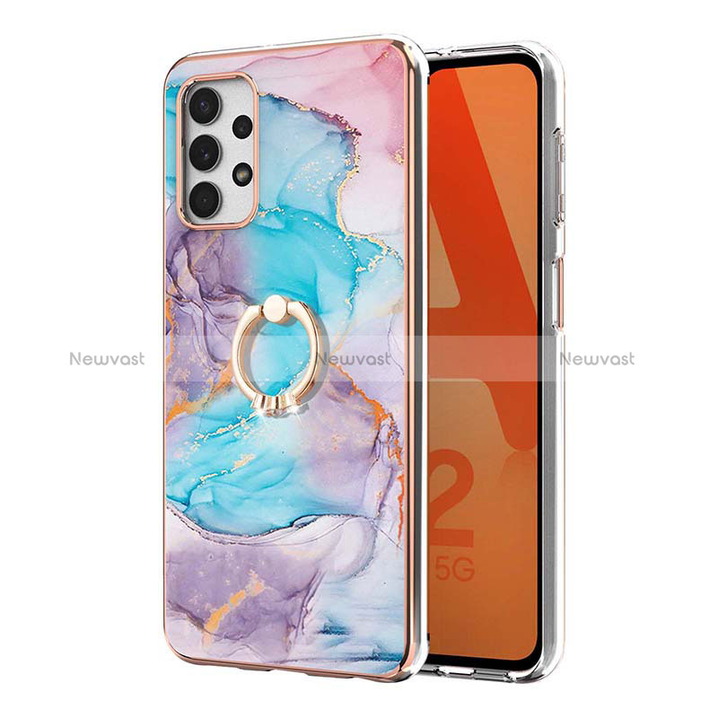 Silicone Candy Rubber Gel Fashionable Pattern Soft Case Cover with Finger Ring Stand Y03B for Samsung Galaxy A33 5G