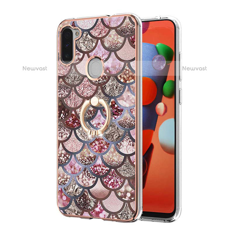 Silicone Candy Rubber Gel Fashionable Pattern Soft Case Cover with Finger Ring Stand Y03B for Samsung Galaxy M11