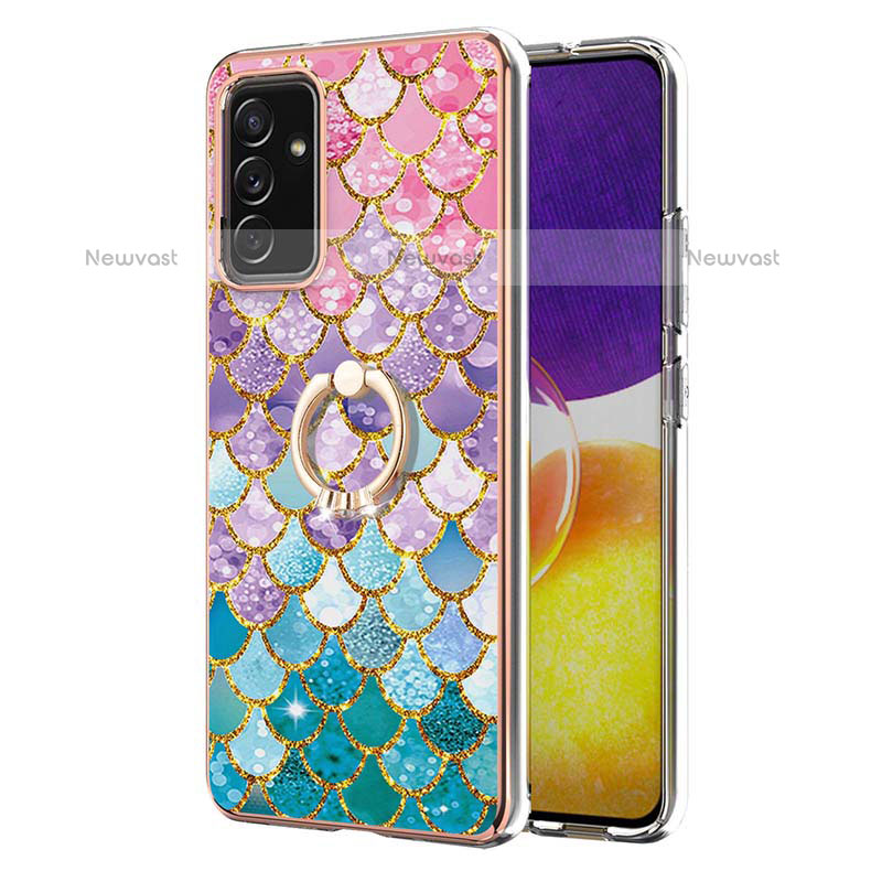 Silicone Candy Rubber Gel Fashionable Pattern Soft Case Cover with Finger Ring Stand Y03B for Samsung Galaxy Quantum2 5G