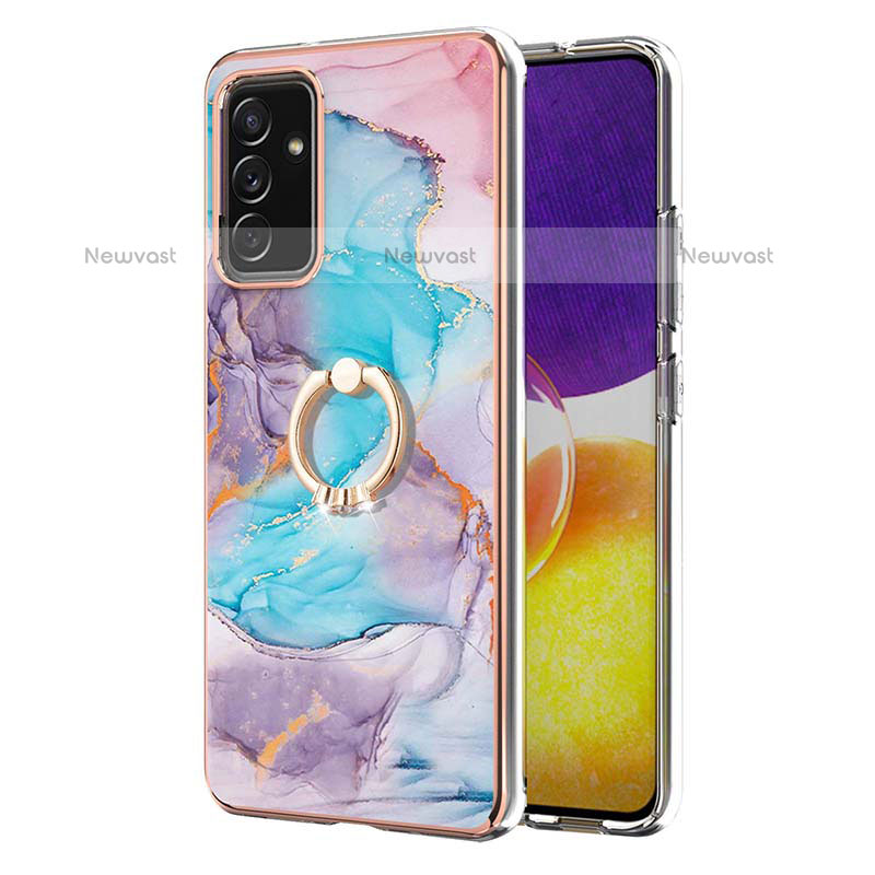 Silicone Candy Rubber Gel Fashionable Pattern Soft Case Cover with Finger Ring Stand Y03B for Samsung Galaxy Quantum2 5G