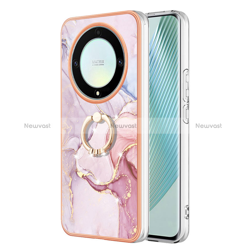 Silicone Candy Rubber Gel Fashionable Pattern Soft Case Cover with Finger Ring Stand Y05B for Huawei Honor Magic5 Lite 5G