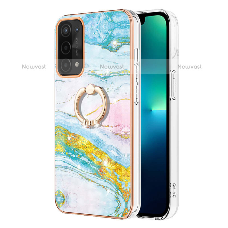 Silicone Candy Rubber Gel Fashionable Pattern Soft Case Cover with Finger Ring Stand Y05B for OnePlus Nord N200 5G Colorful
