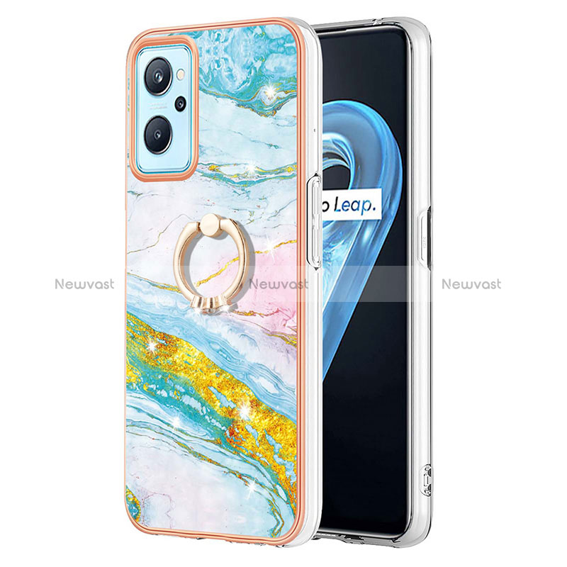 Silicone Candy Rubber Gel Fashionable Pattern Soft Case Cover with Finger Ring Stand Y05B for Oppo A96 4G