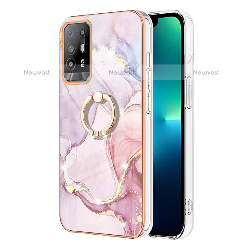 Silicone Candy Rubber Gel Fashionable Pattern Soft Case Cover with Finger Ring Stand Y05B for Oppo F19 Pro+ Plus 5G