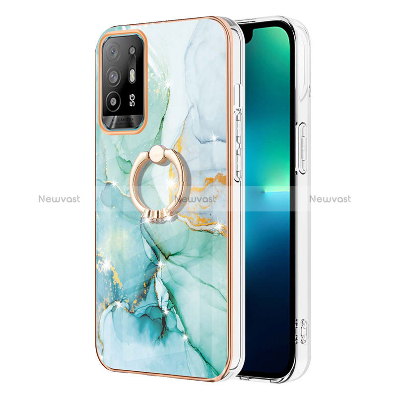 Silicone Candy Rubber Gel Fashionable Pattern Soft Case Cover with Finger Ring Stand Y05B for Oppo Reno5 Z 5G