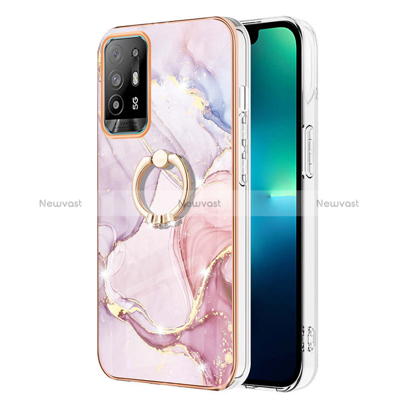 Silicone Candy Rubber Gel Fashionable Pattern Soft Case Cover with Finger Ring Stand Y05B for Oppo Reno5 Z 5G