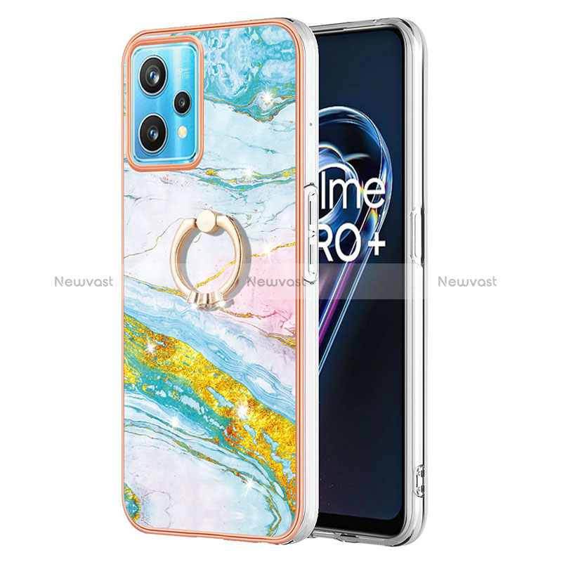 Silicone Candy Rubber Gel Fashionable Pattern Soft Case Cover with Finger Ring Stand Y05B for Realme 9 Pro 5G