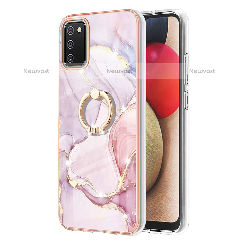 Silicone Candy Rubber Gel Fashionable Pattern Soft Case Cover with Finger Ring Stand Y05B for Samsung Galaxy A02s