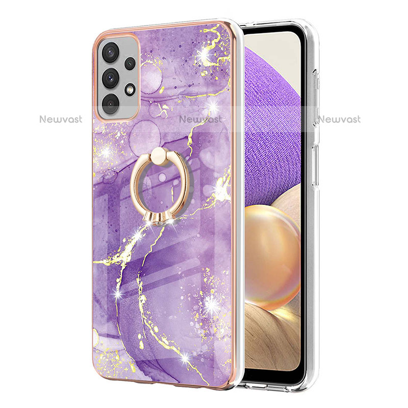 Silicone Candy Rubber Gel Fashionable Pattern Soft Case Cover with Finger Ring Stand Y05B for Samsung Galaxy A23 5G