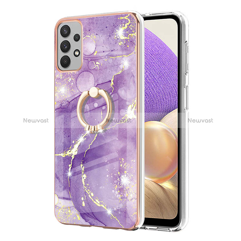 Silicone Candy Rubber Gel Fashionable Pattern Soft Case Cover with Finger Ring Stand Y05B for Samsung Galaxy A33 5G