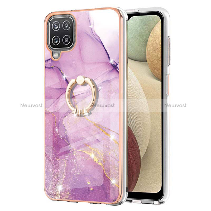 Silicone Candy Rubber Gel Fashionable Pattern Soft Case Cover with Finger Ring Stand Y05B for Samsung Galaxy M12